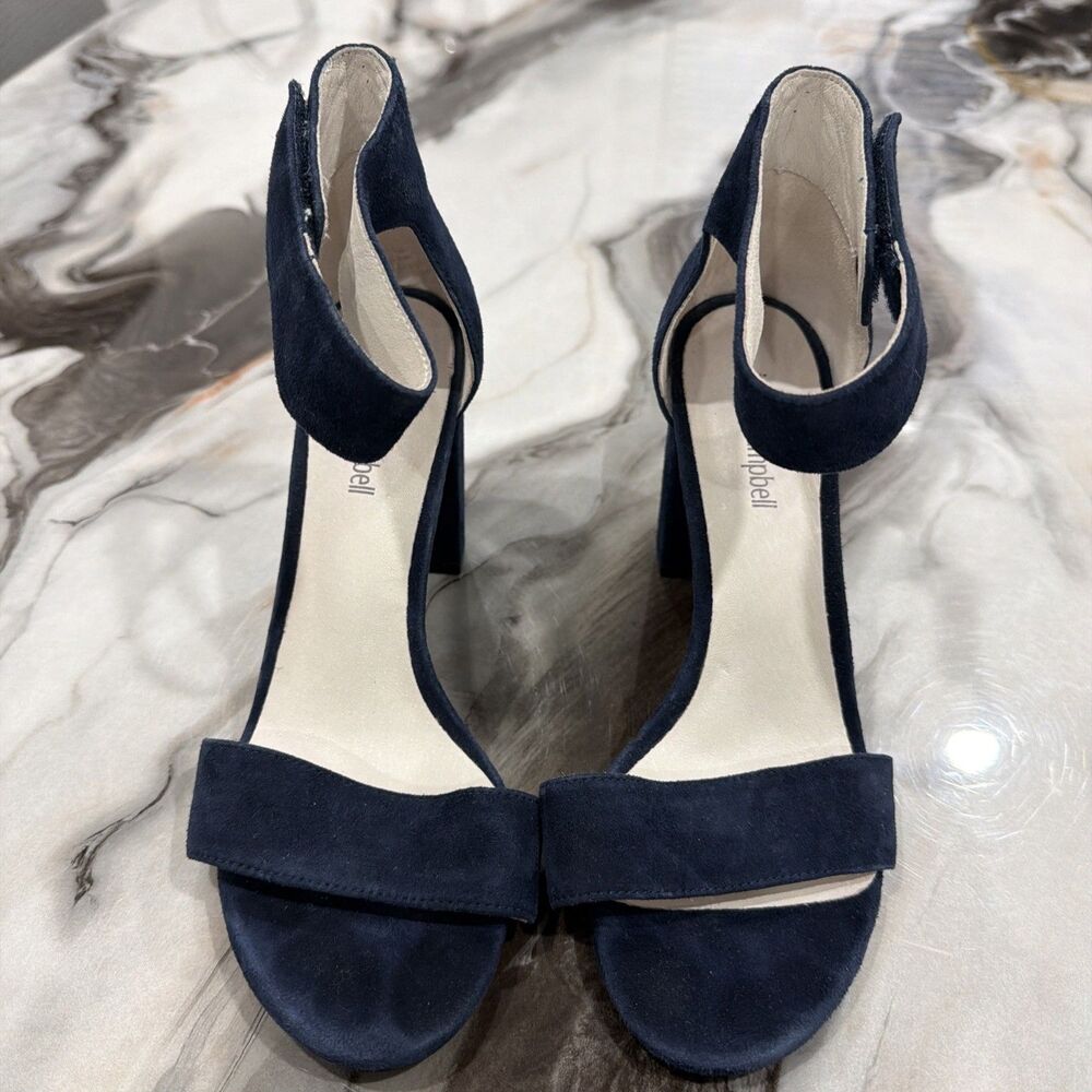 Jeffrey Campbell Women's Lindsay Size 9 Navy Blue Suede anklet strap